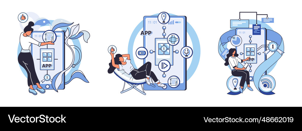 Application testing metaphor app test Application testing metaphor app test vector image