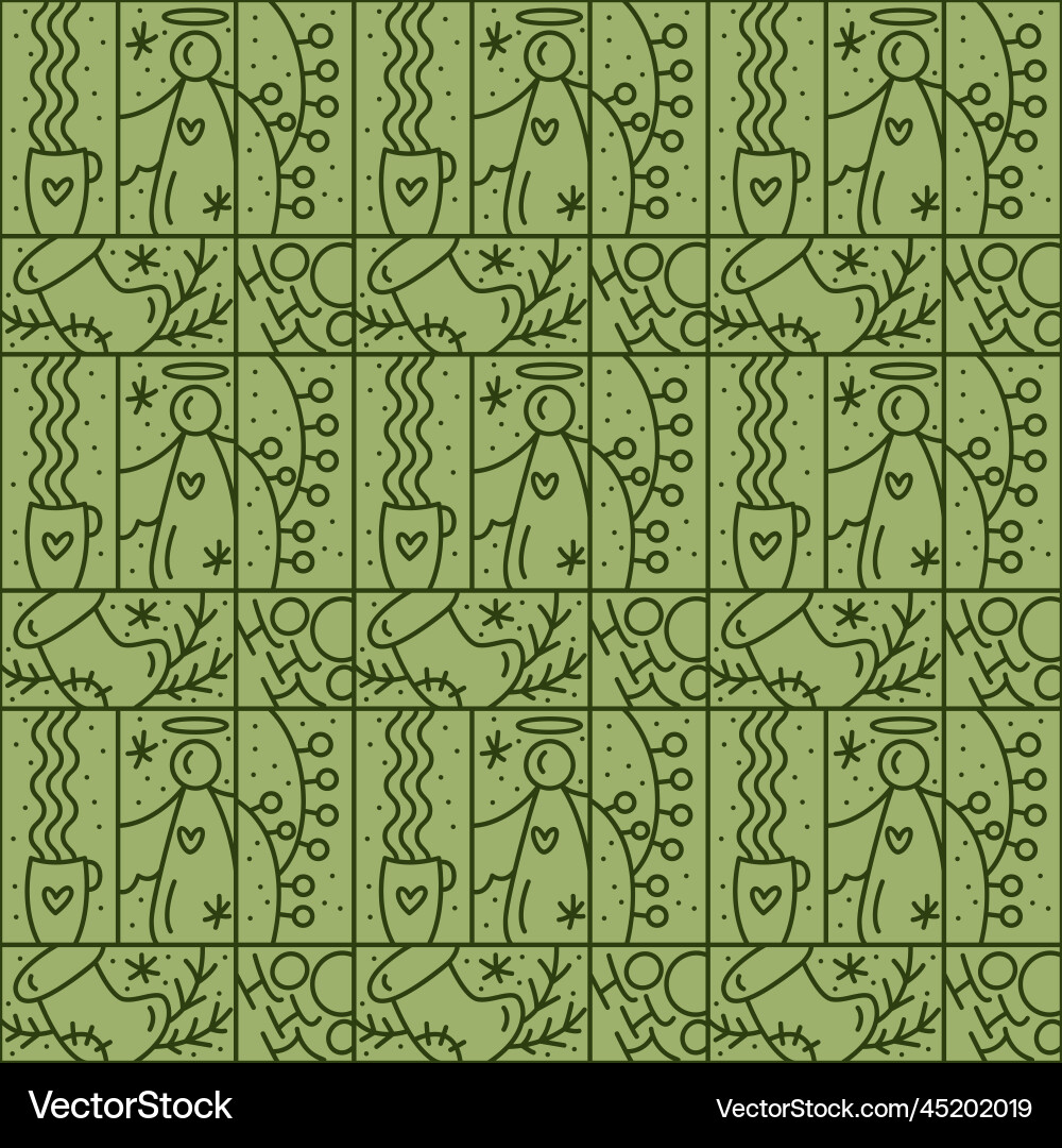 Christmas logo advent seamless pattern snowflake Christmas logo advent seamless pattern snowflake vector image