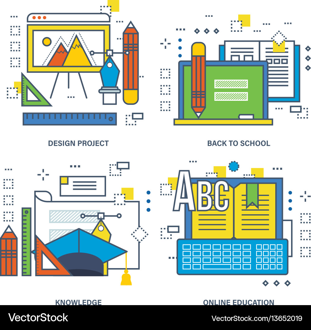 Course program innovation training learning vector image