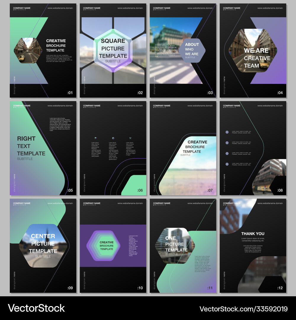 Creative brochure templates with hexagonal design Creative brochure templates with hexagonal design Vector Image