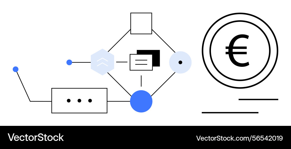 Digital financial workflow with data nodes Digital financial workflow with data nodes vector image