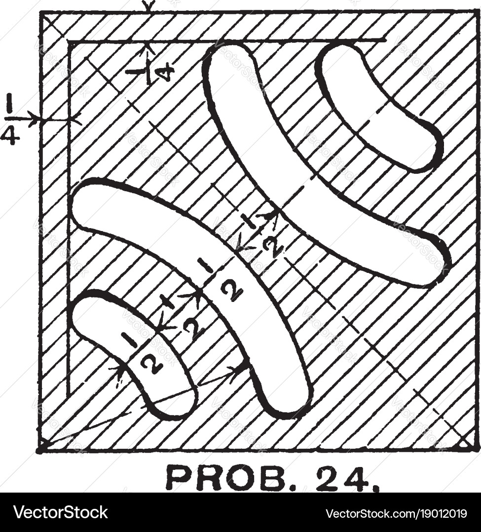 Drawing exercise of inscribed circle pattern vector image