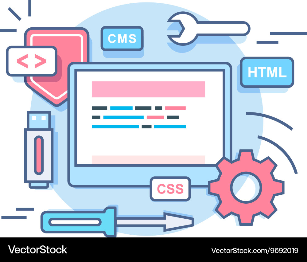 Entwicklung der Web-Programmierung vektorbild