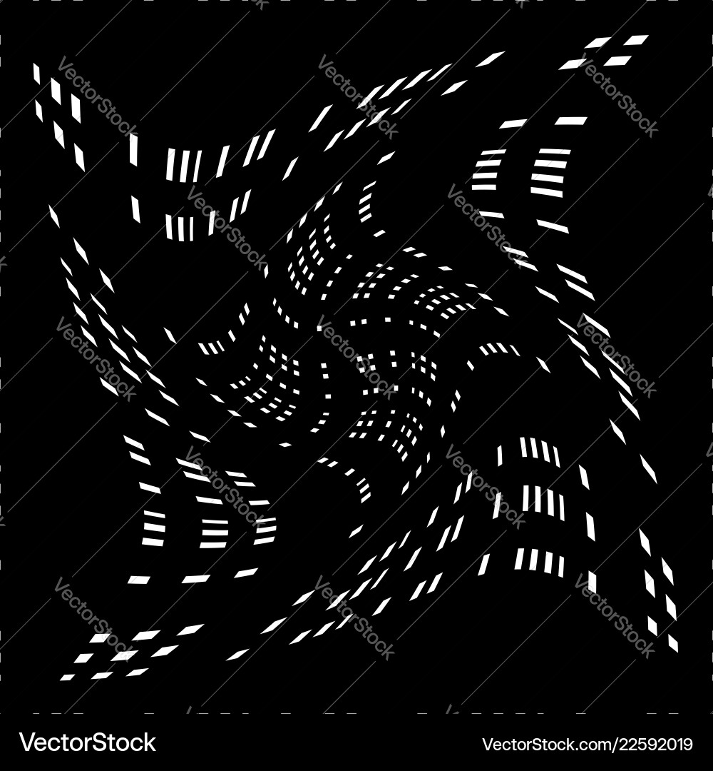 Grid mesh of distorted lines geometric monochrome Grid mesh of distorted lines geometric monochrome vector image