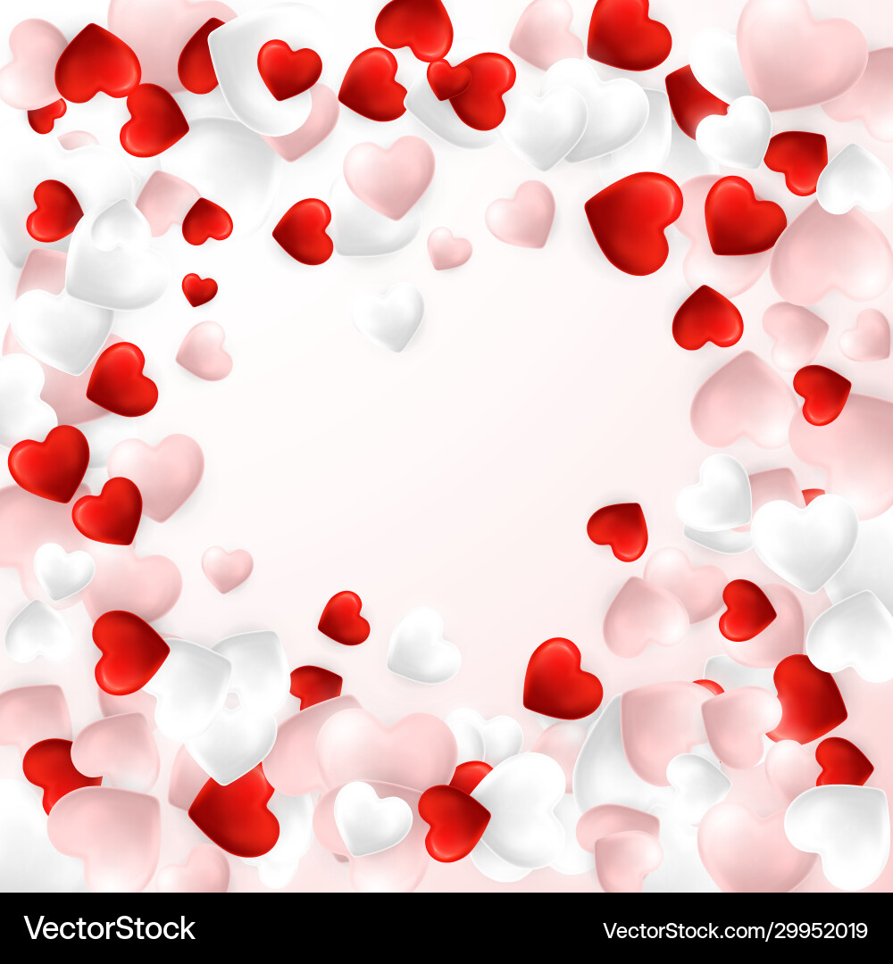 Happy valentines day background flying red pink Happy valentines day background flying red pink vector image
