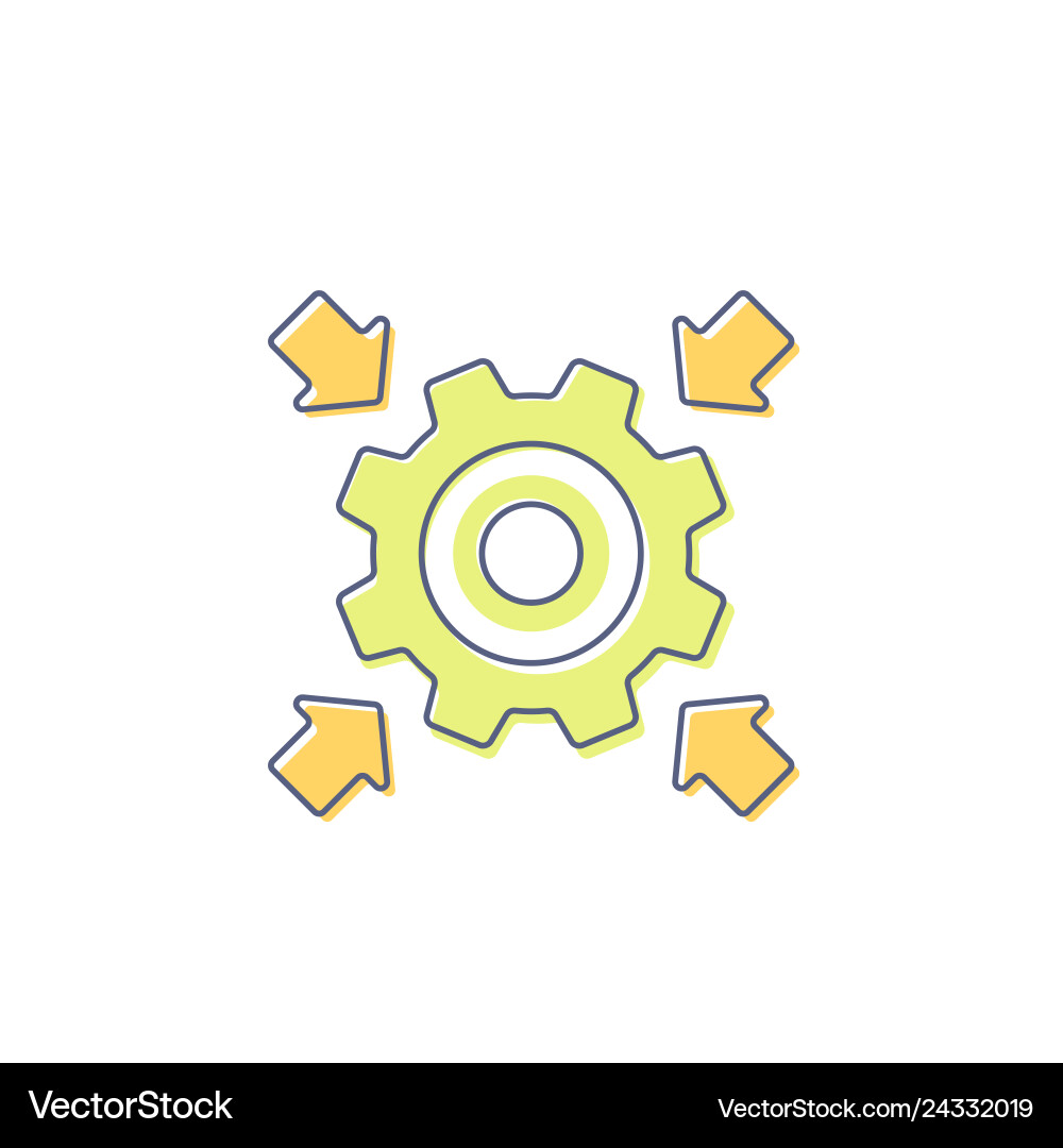 Integration icon with cogwheel and arrows Integration icon with cogwheel and arrows vector image