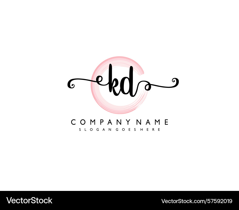 Kd initial handwriting logo design collection Vector Image