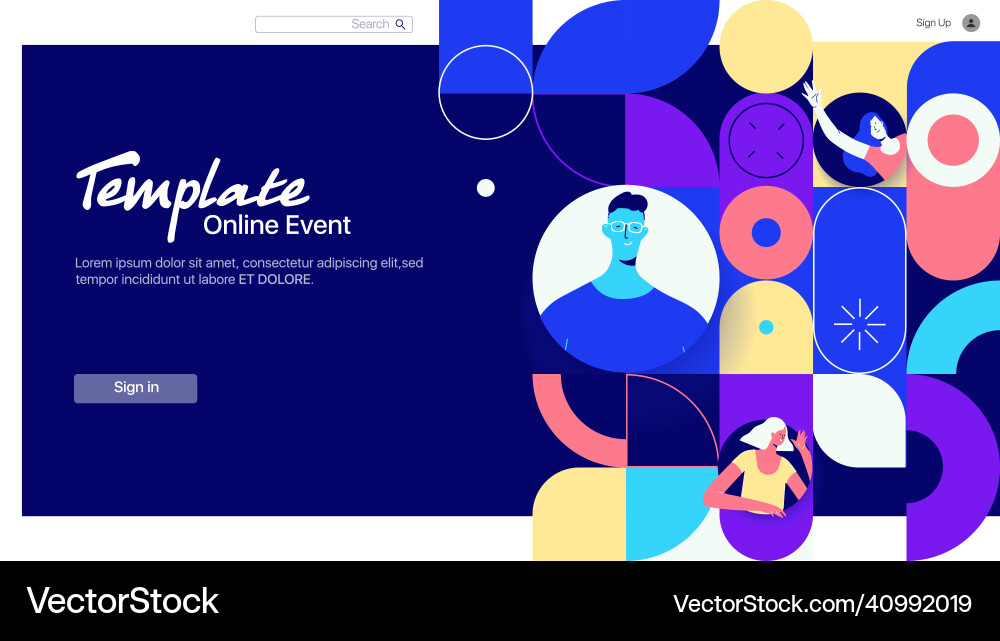 Landing page design from website web vector image