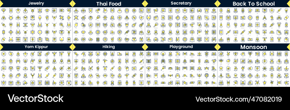 Linear style icons pack in this bundle include vector image