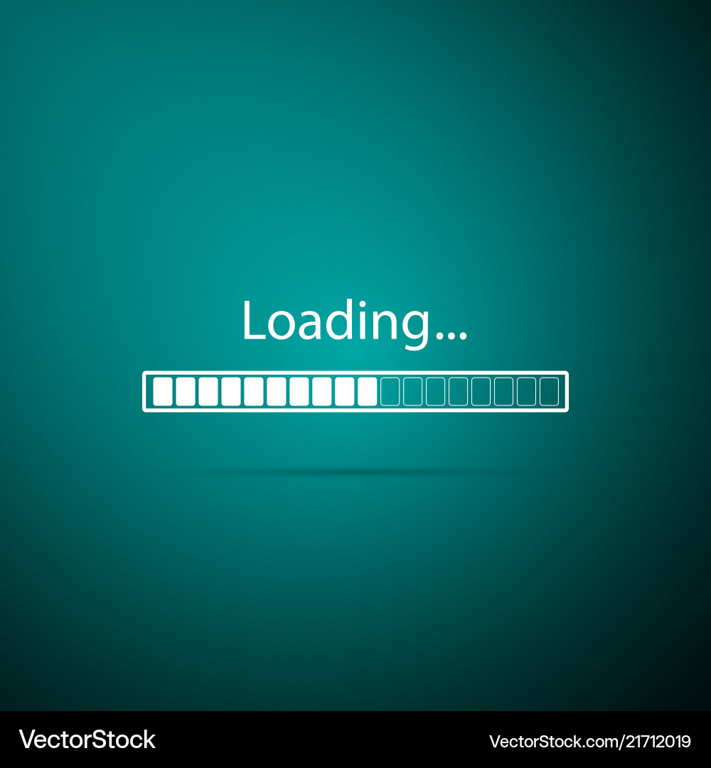Loading icon on green background progress bar Loading icon on green background progress bar vector image