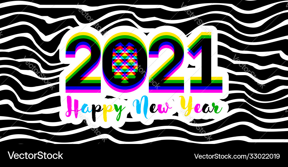 Multicolored stereoscopic effect numbers 2021 Multicolored stereoscopic effect numbers 2021 vector image