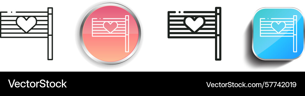 Pride icon thin linear regular and button style Pride icon thin linear regular and button style vector image