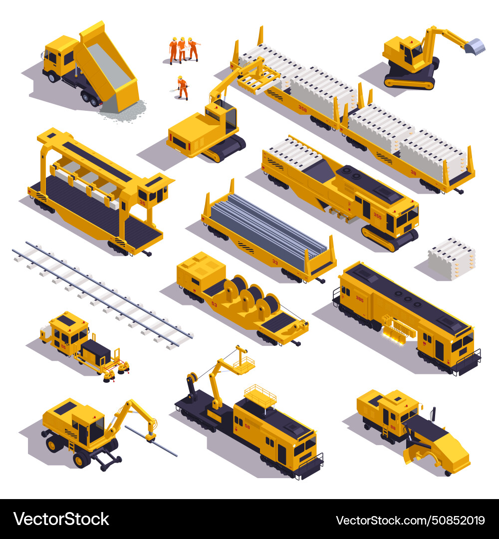 Railroad laying set Royalty Free Vector Image - VectorStock