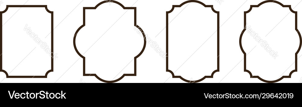 Retro line frames on isolated background vector image