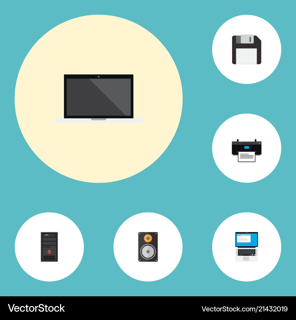 Set computer icons flat style symbols Set computer icons flat style symbols vector image