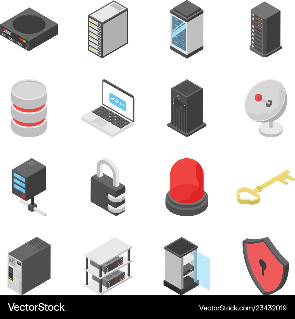Set of network and connection devices icons Vector Image