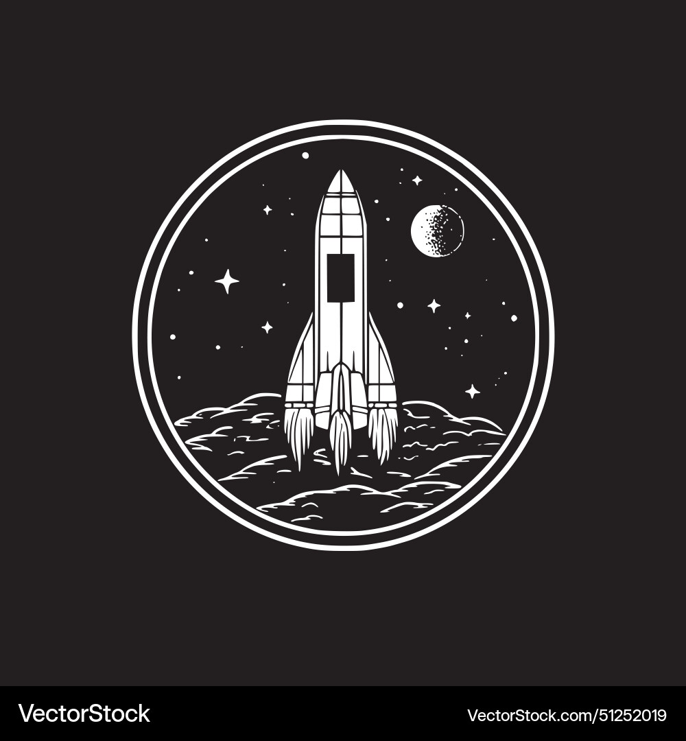 Space - black and white Royalty Free Vector Image