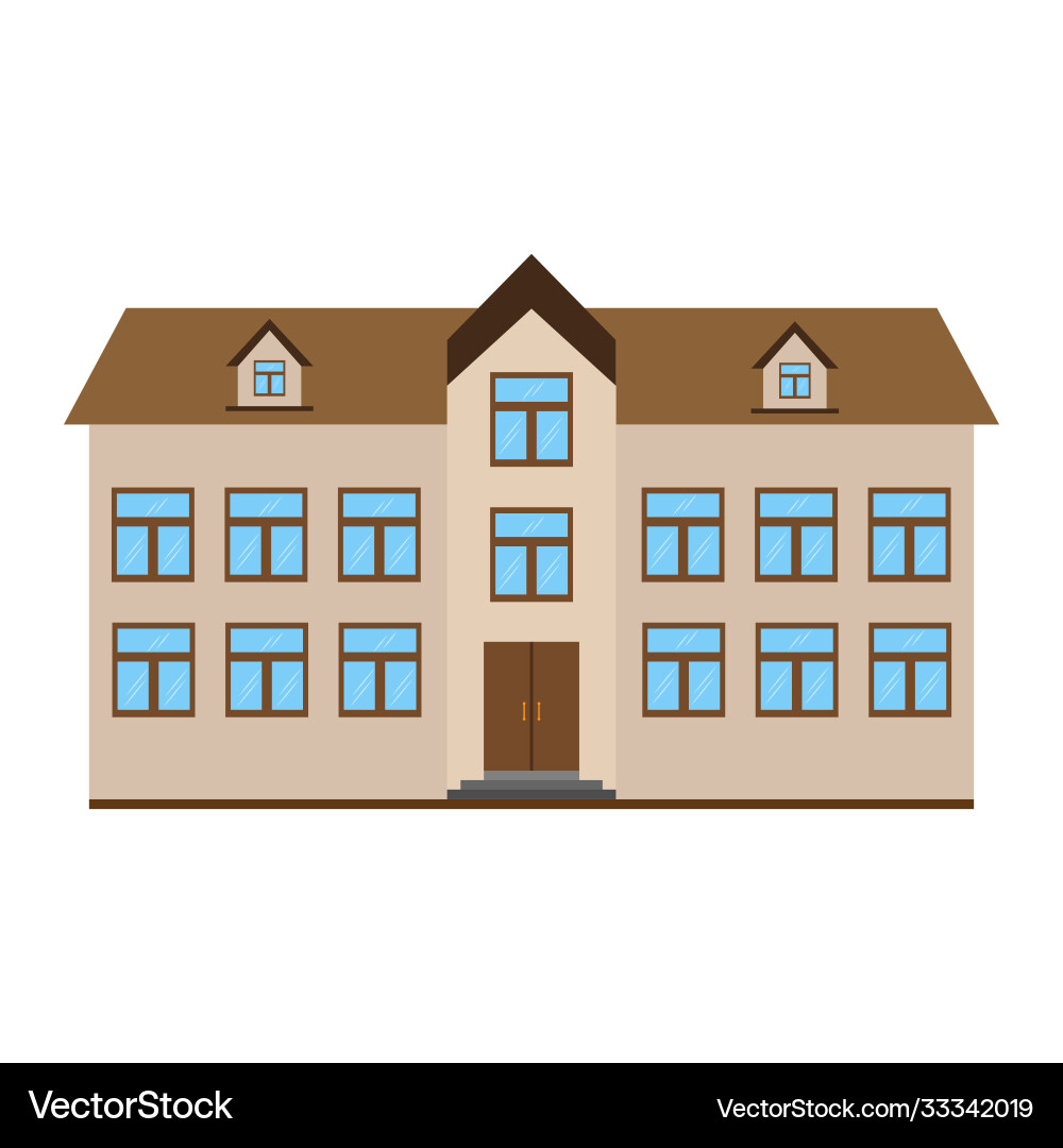 Two-story building with attic color icon Two-story building with attic color icon vector image