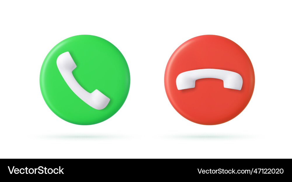 3d red and green yes no buttons icon 3d red and green yes no buttons icon vector image