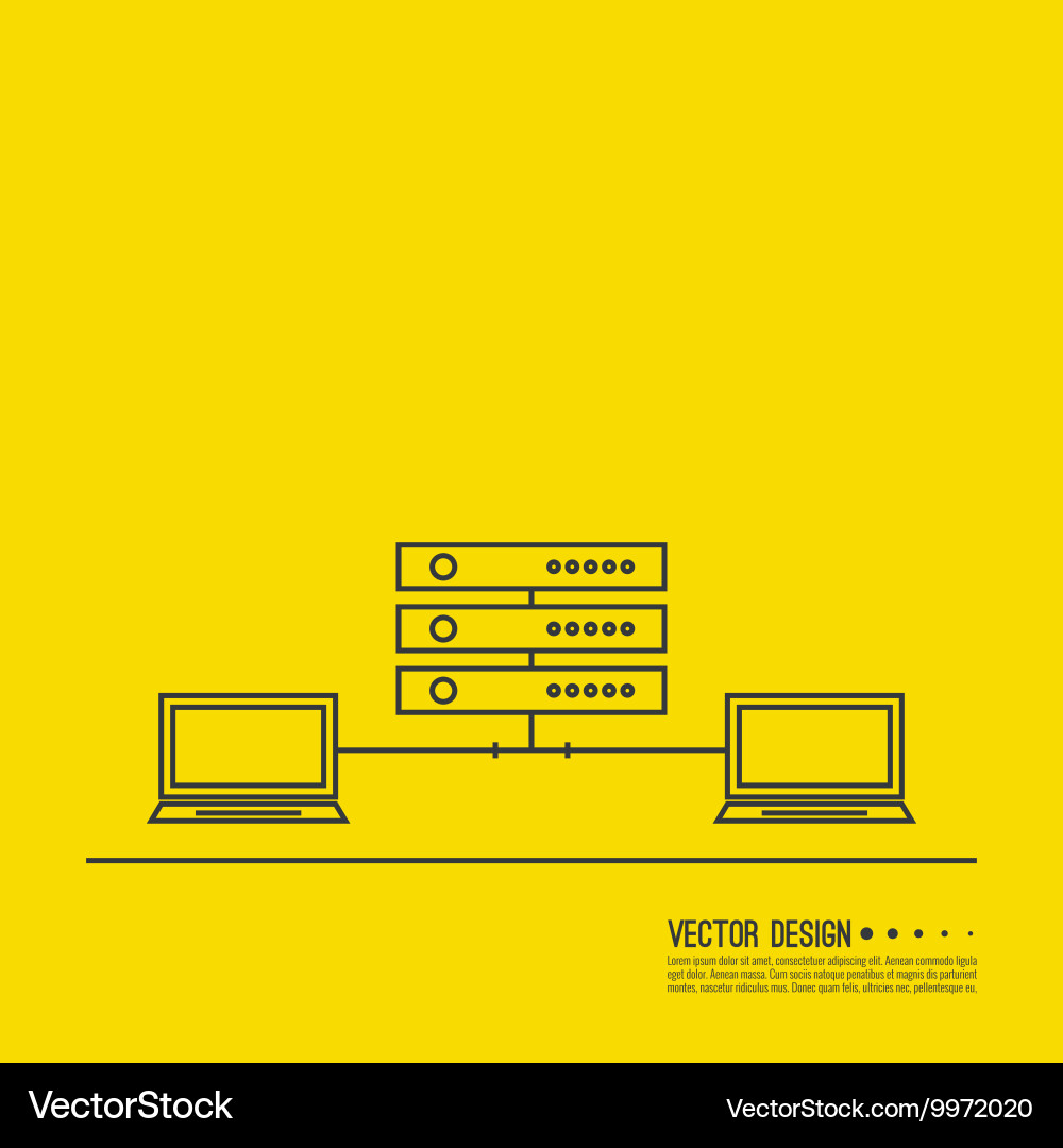 Abstract background with a network server vector image