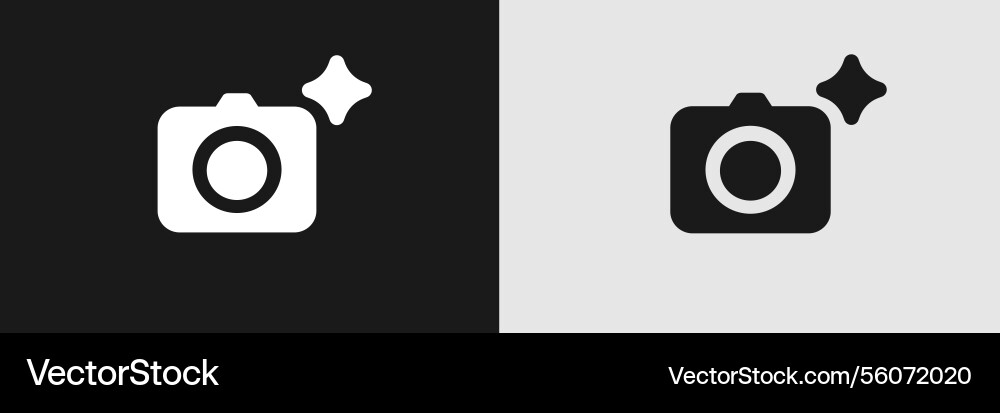 Ai camera icon with sparkle emphasizing technology vector image