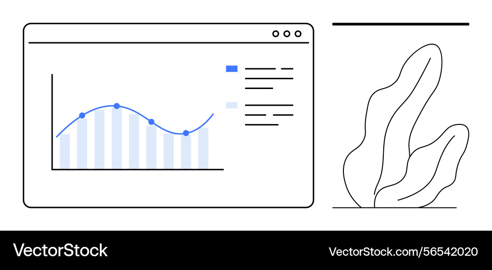Analytics dashboard with line and bar chart Analytics dashboard with line and bar chart vector image