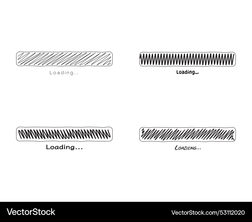 Collection loading bar status icon set of loaded vector image