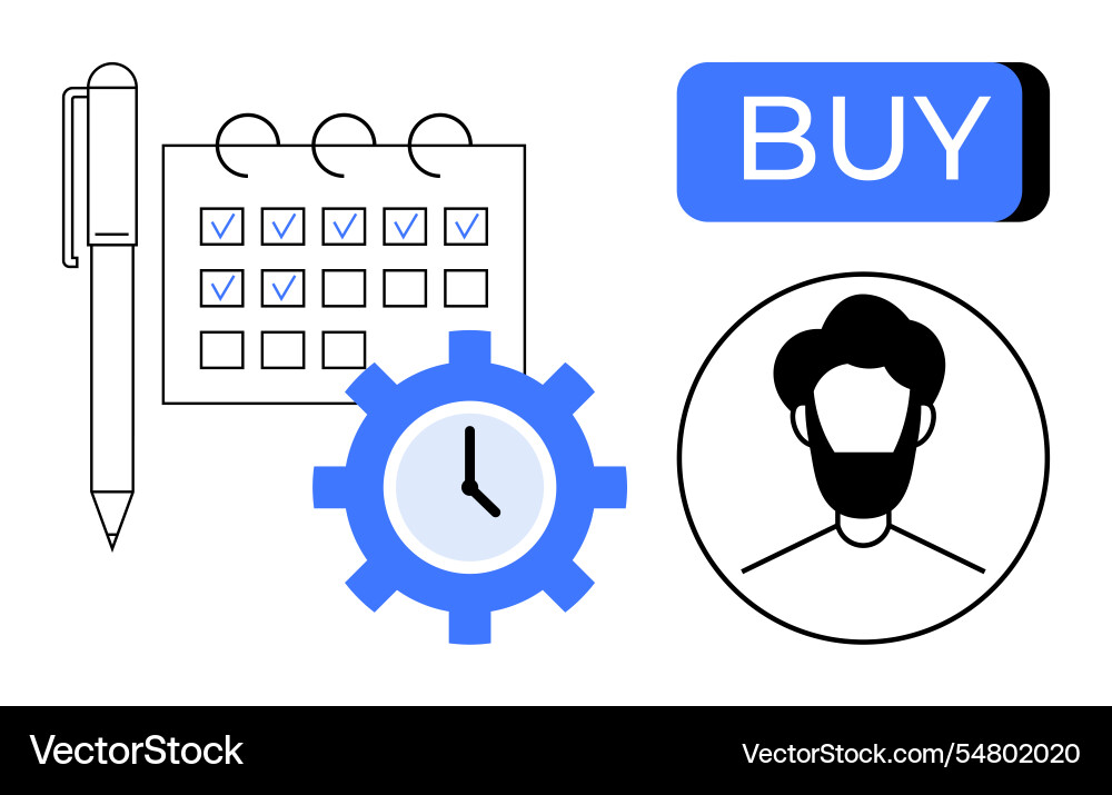Concept of scheduling time management online Concept of scheduling time management online vector image