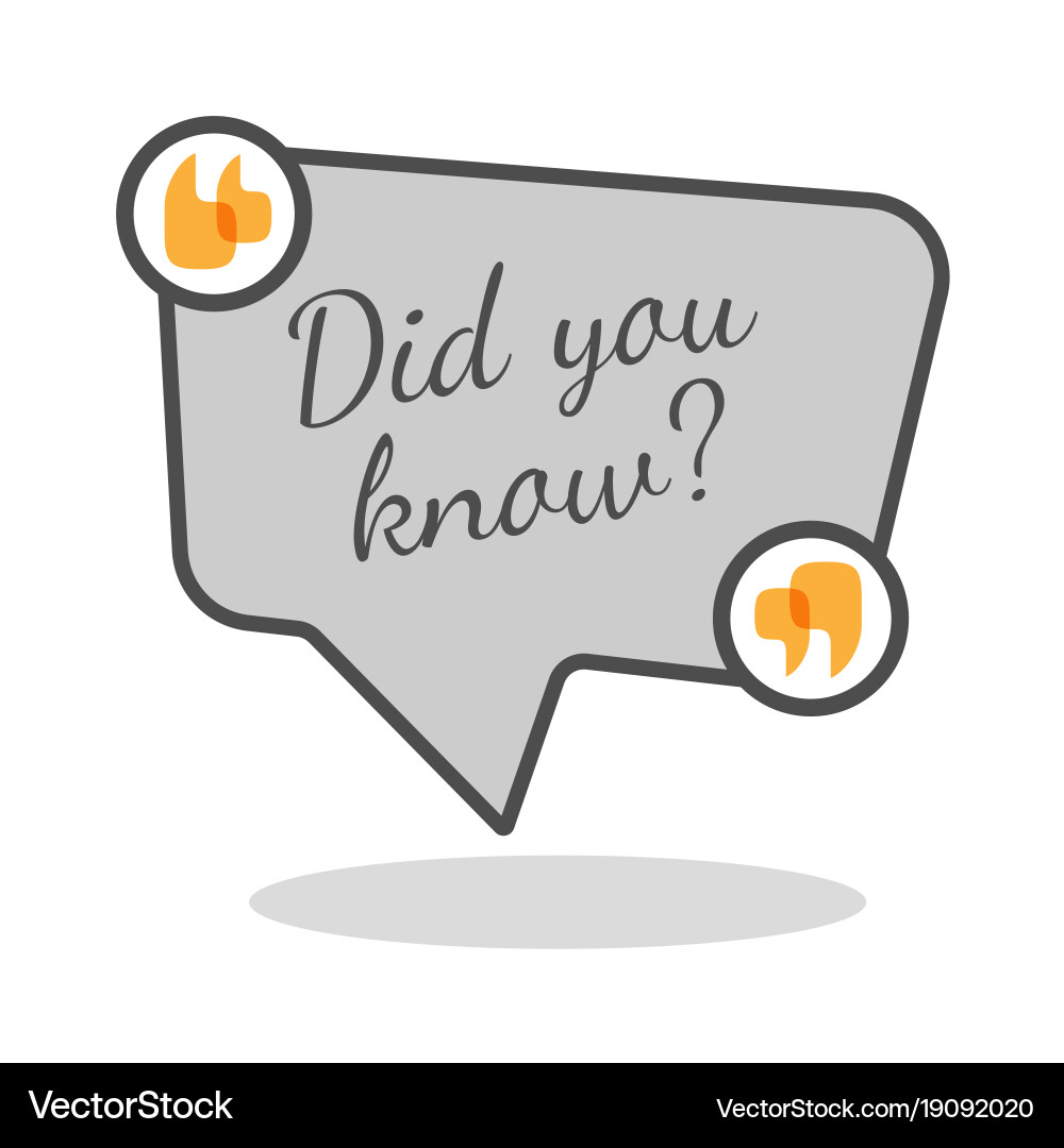 Did you know question inside rectangular speech vector image