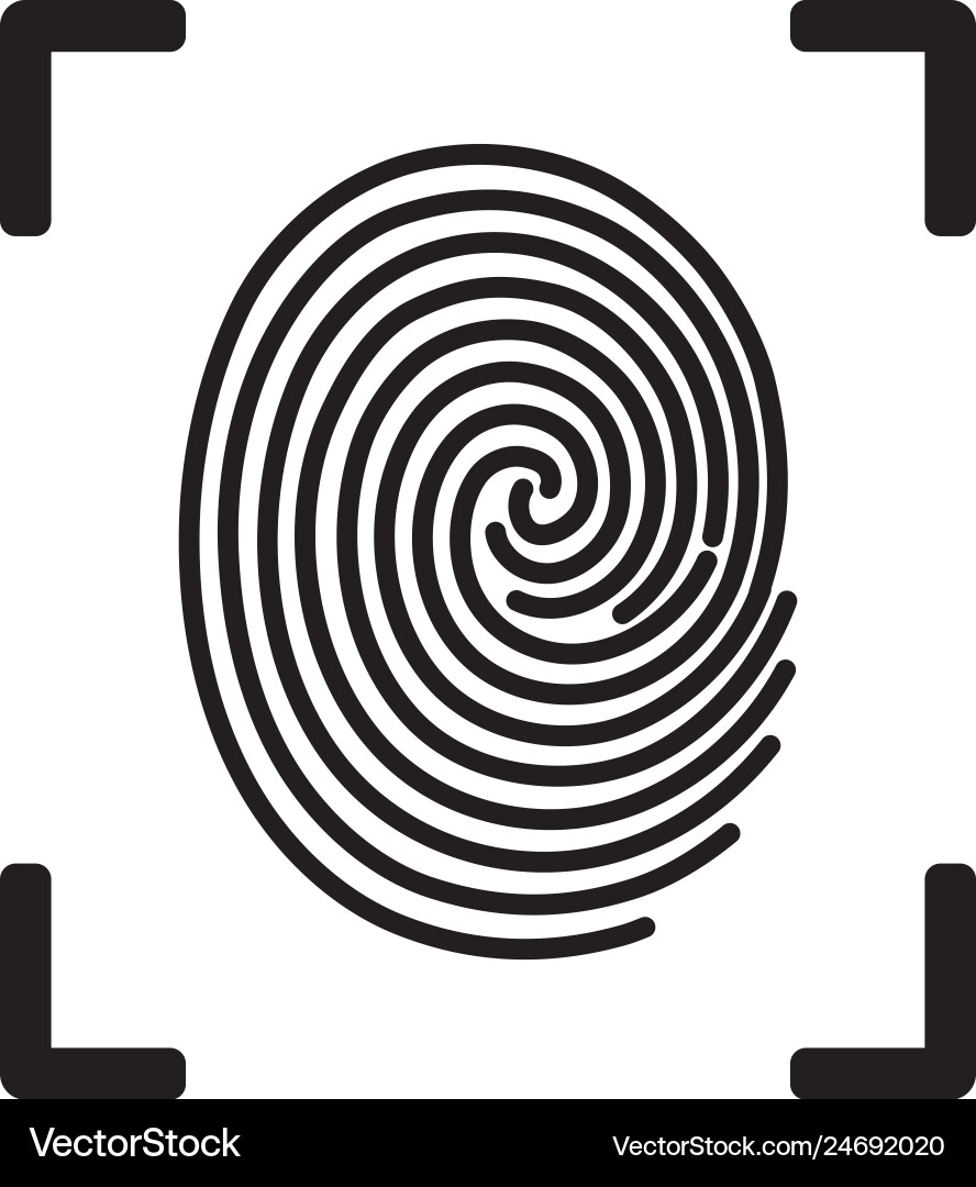 Fingerprint Icon - Authentication Vector Image