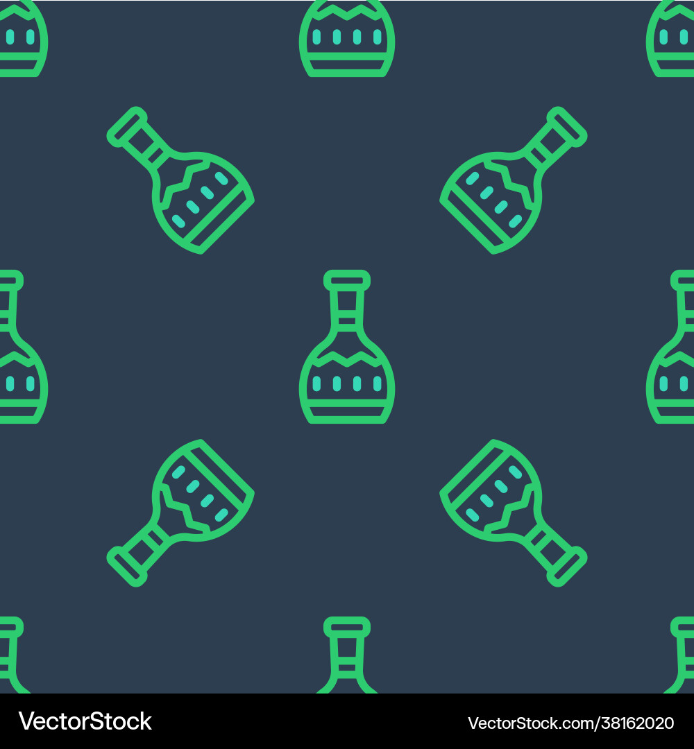 Line tequila bottle icon isolated seamless pattern Vector Image