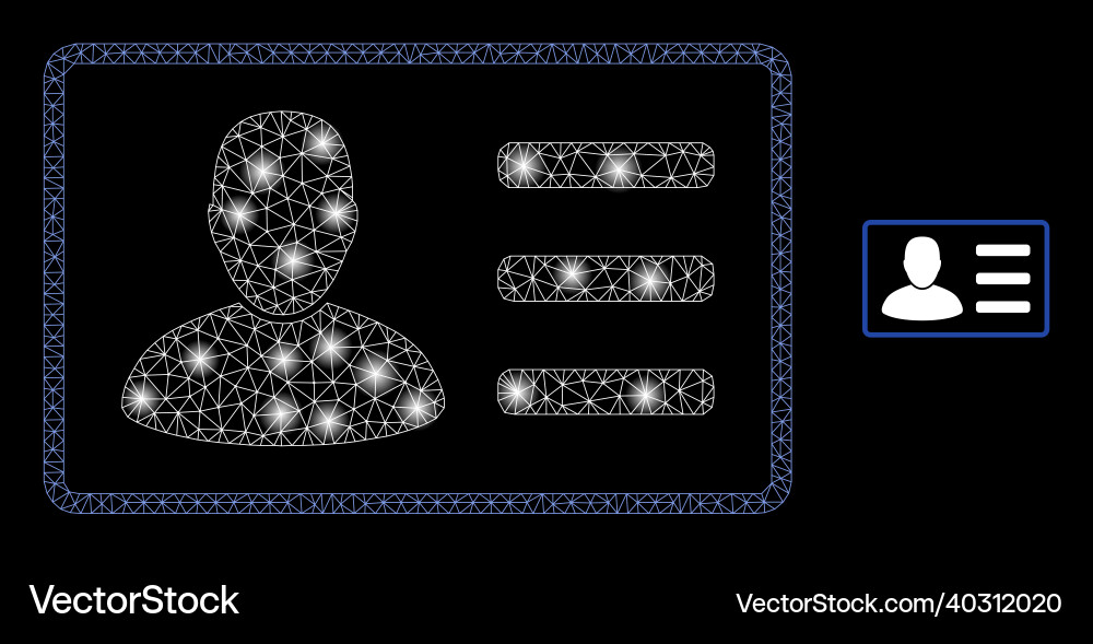 Mesh net user card with shiny wire frame Mesh net user card with shiny wire frame vector image