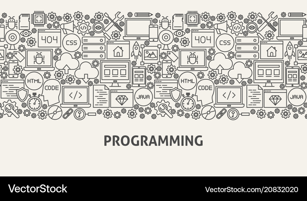 Modern Programming Concepts Banner vector image