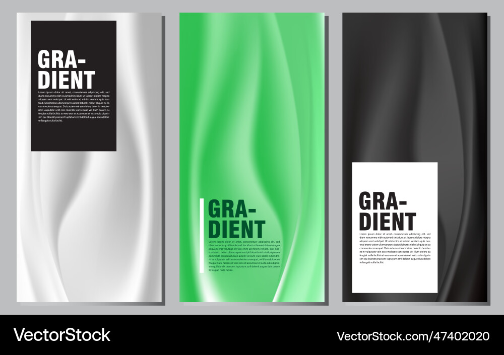 Set abstract background smooth gradient mesh wave vector image