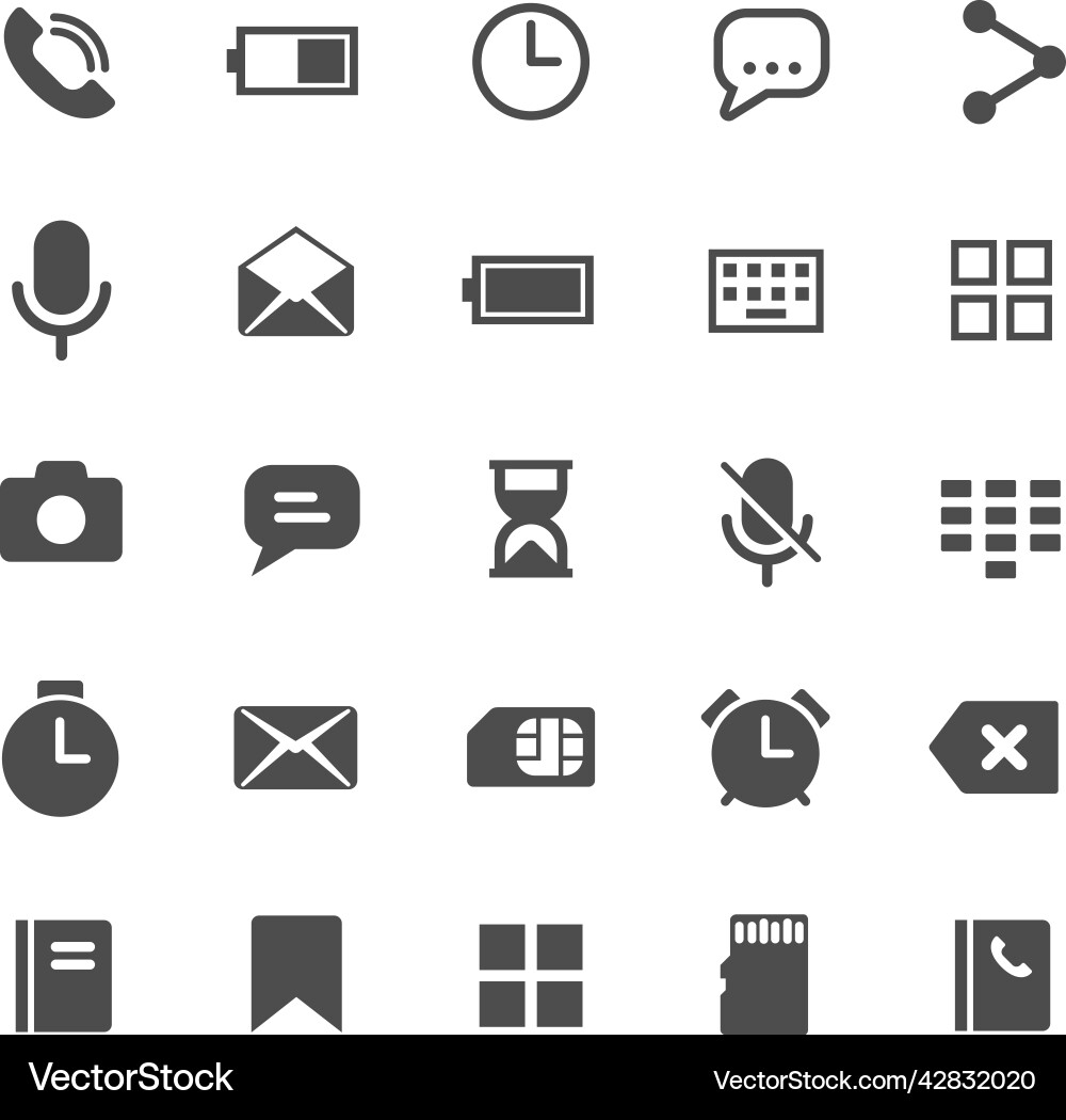 Smartphone functions web icons ui elements Smartphone functions web icons ui elements vector image