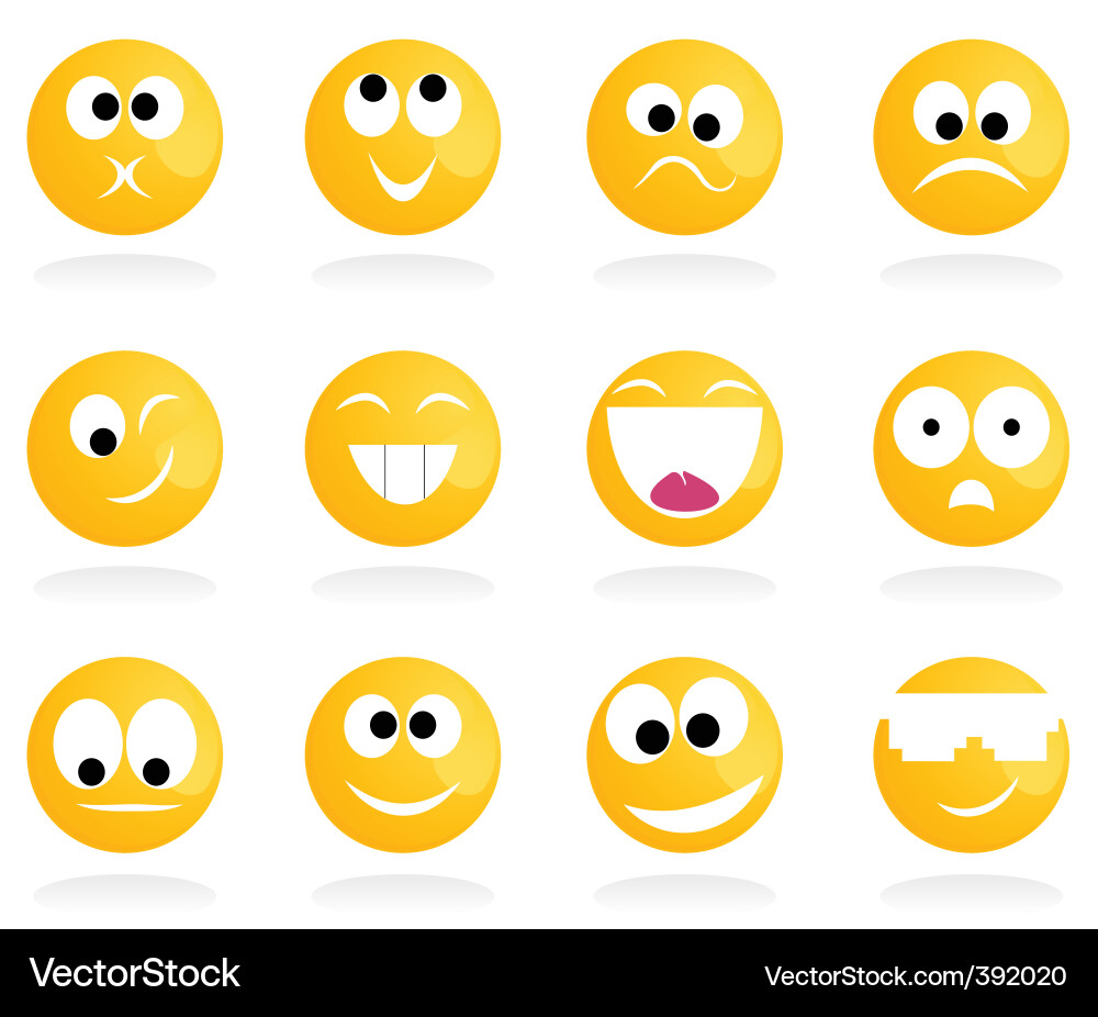 Smiling Face Icon - Happy Expression Vector Image