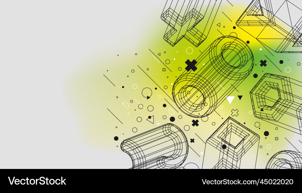 Structure wireframes figures retrofuturistic Structure wireframes figures retrofuturistic vector image