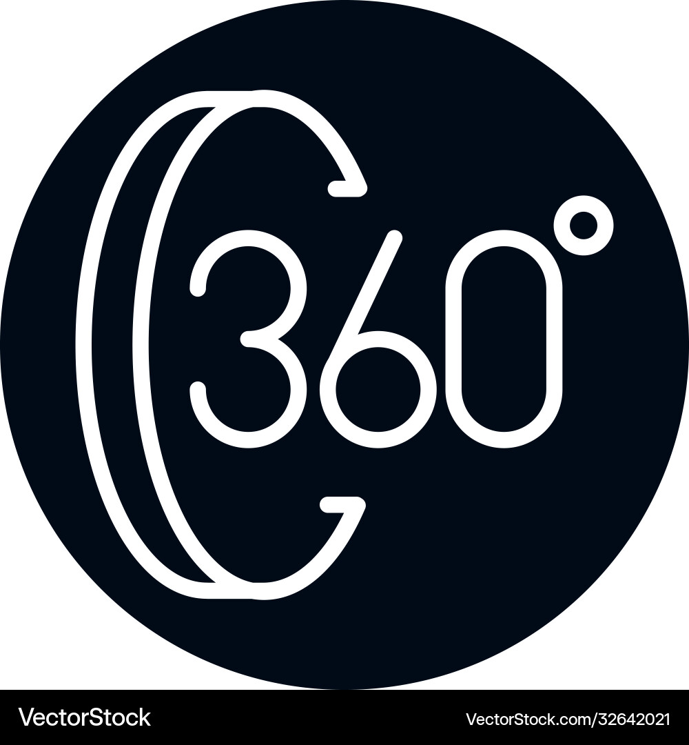 360 degree view virtual tour dimensional block vector image