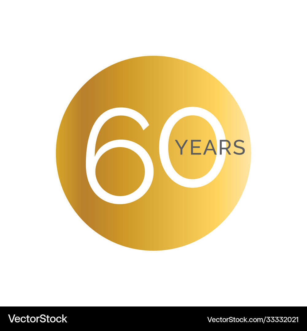 60th anniversary gold banner template sixtieth 60th anniversary gold banner template sixtieth vector image
