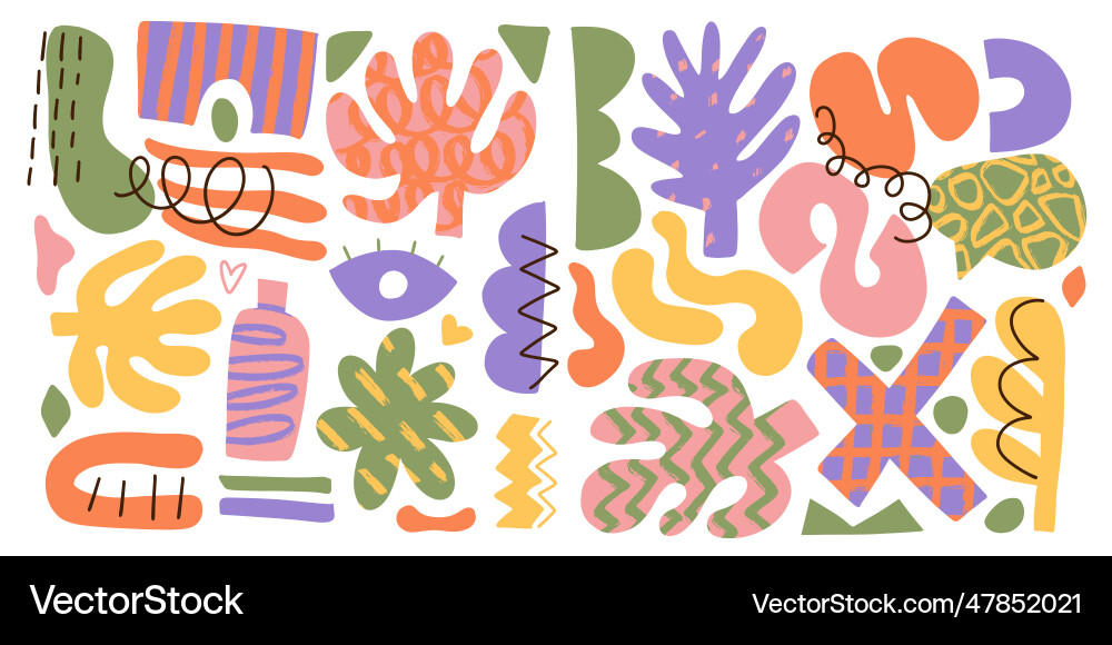 Abstract art elements with textures big set Abstract art elements with textures big set vector image