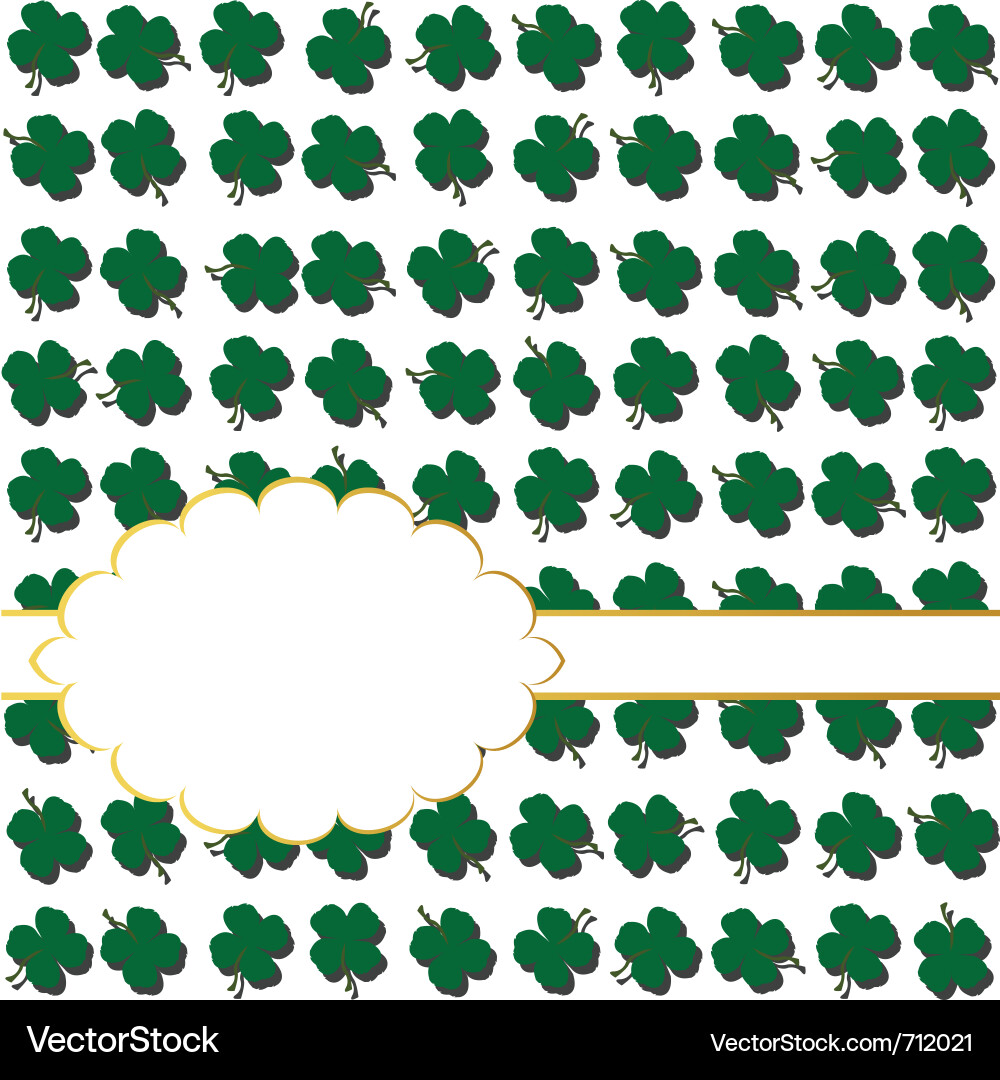 Background with shamrocks vector image
