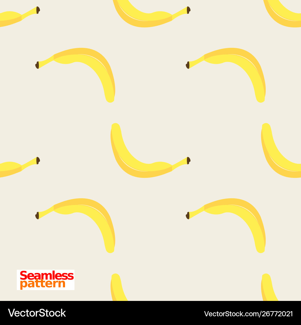 Banana Pattern - Seamless Repeat Vector Image