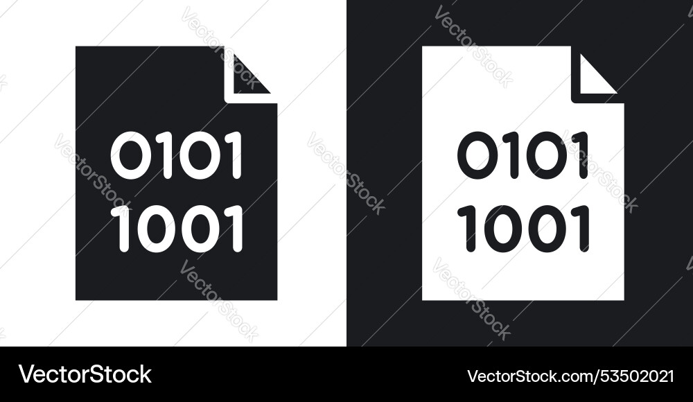Binary codeline in thin line black color flat Binary codeline in thin line black color flat vector image