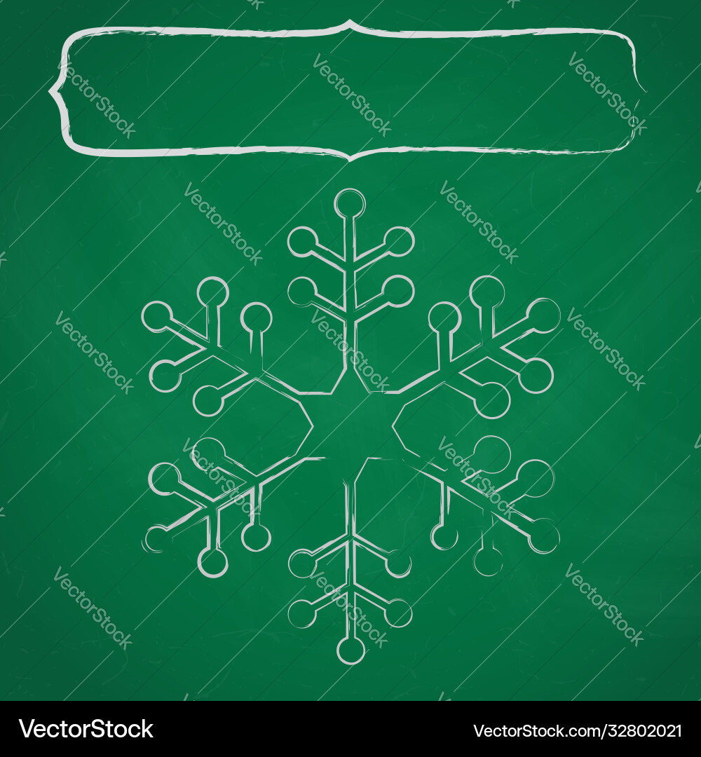 Chalkboard snowflake frame Vector Image