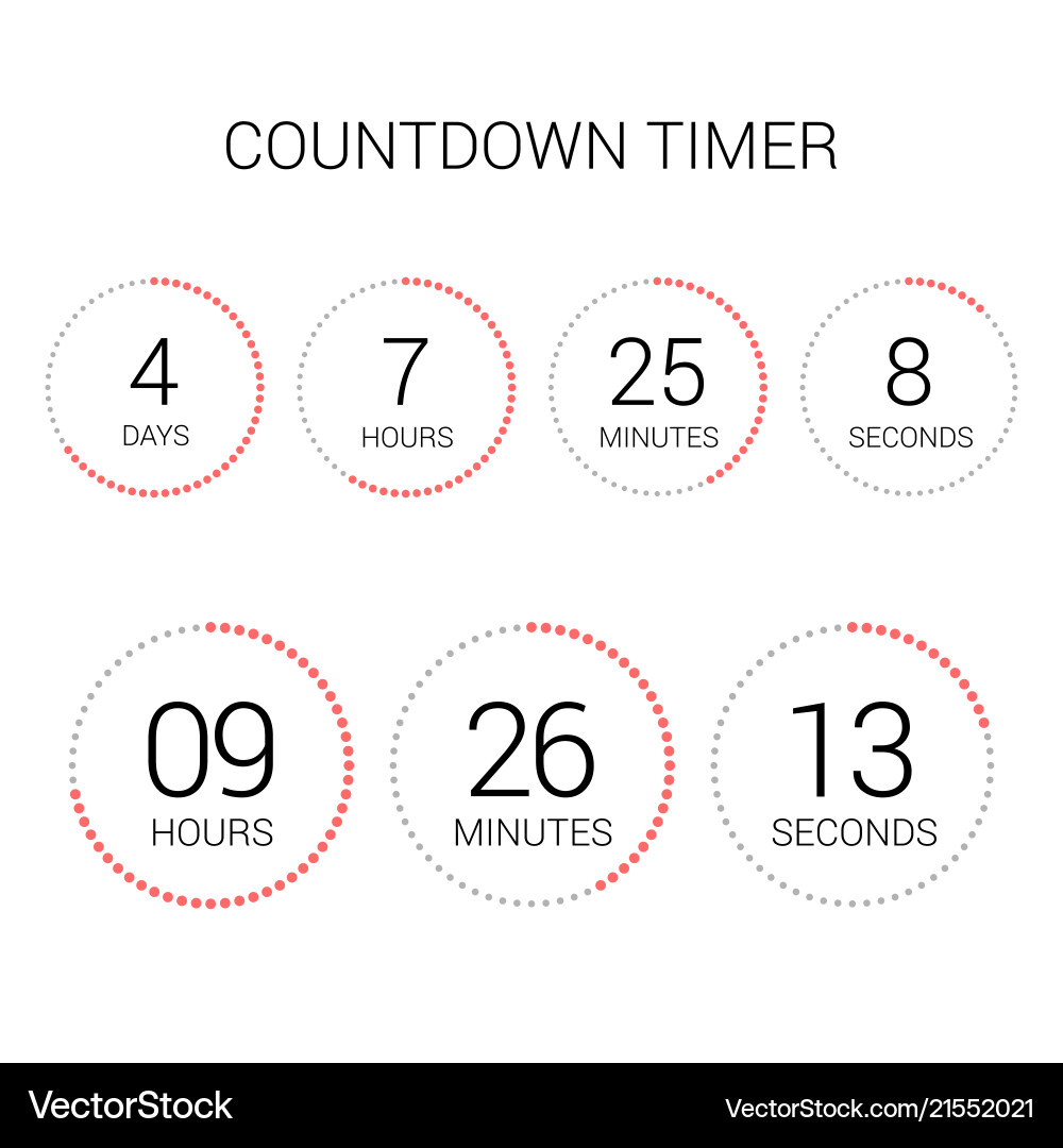 Circle countdown clock counter timer on white Vector Image
