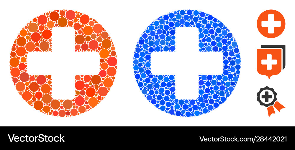 Create cross mosaic icon spheric items Create cross mosaic icon spheric items vector image