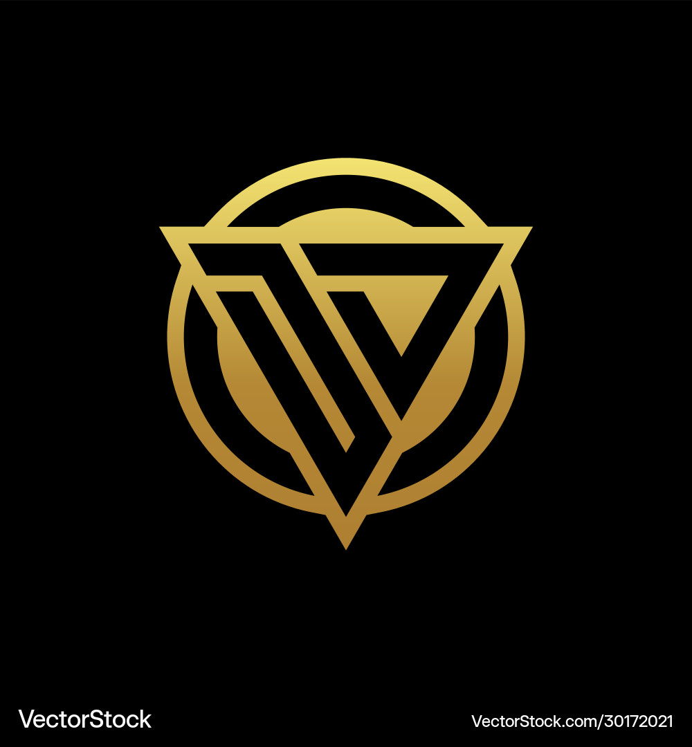 Dd logo monogram with triangle shape and circle vector image