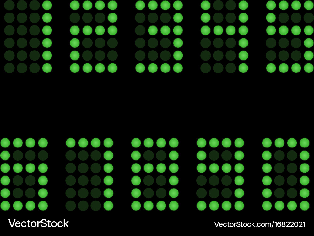 Digital table neon font with grid led nubmers Vector Image