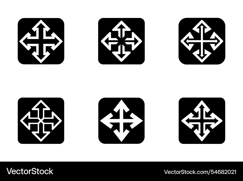 Expand icon bundle set in creative style Vector Image