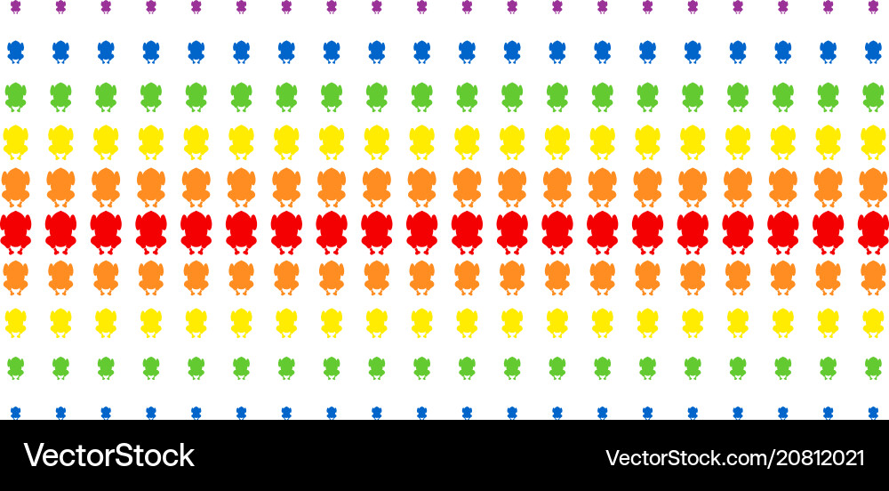 Fried chicken shape halftone spectrum pattern Fried chicken shape halftone spectrum pattern vector image
